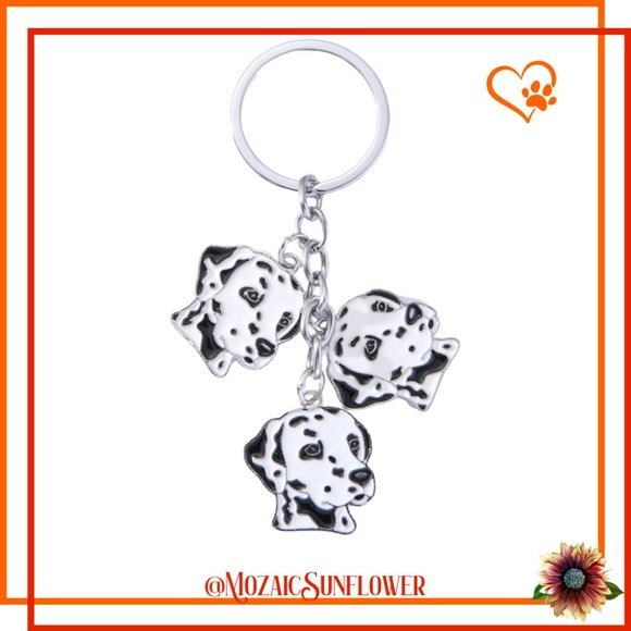 Dalmations Metal and Enamel Keychain - Picture 1 of 2